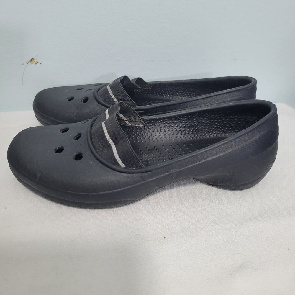 Crocs Black Juneau Ballet Flats Slip On Shoes Size 9 32126-2865 - Picture 4 of 6